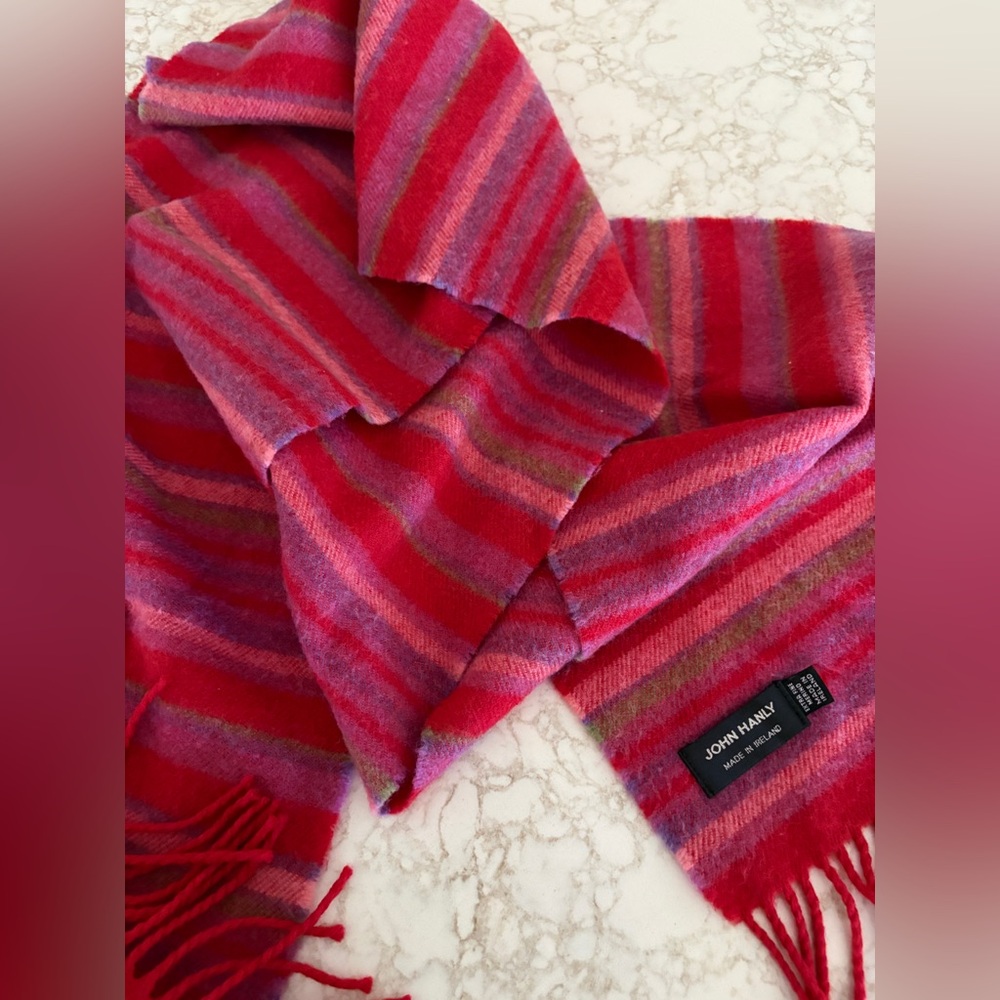 John Hanly Irish Merino Wool Striped Scarf